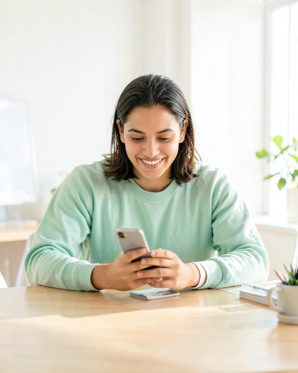 Estudante usando a Beeduca no celular — imagem temporária
